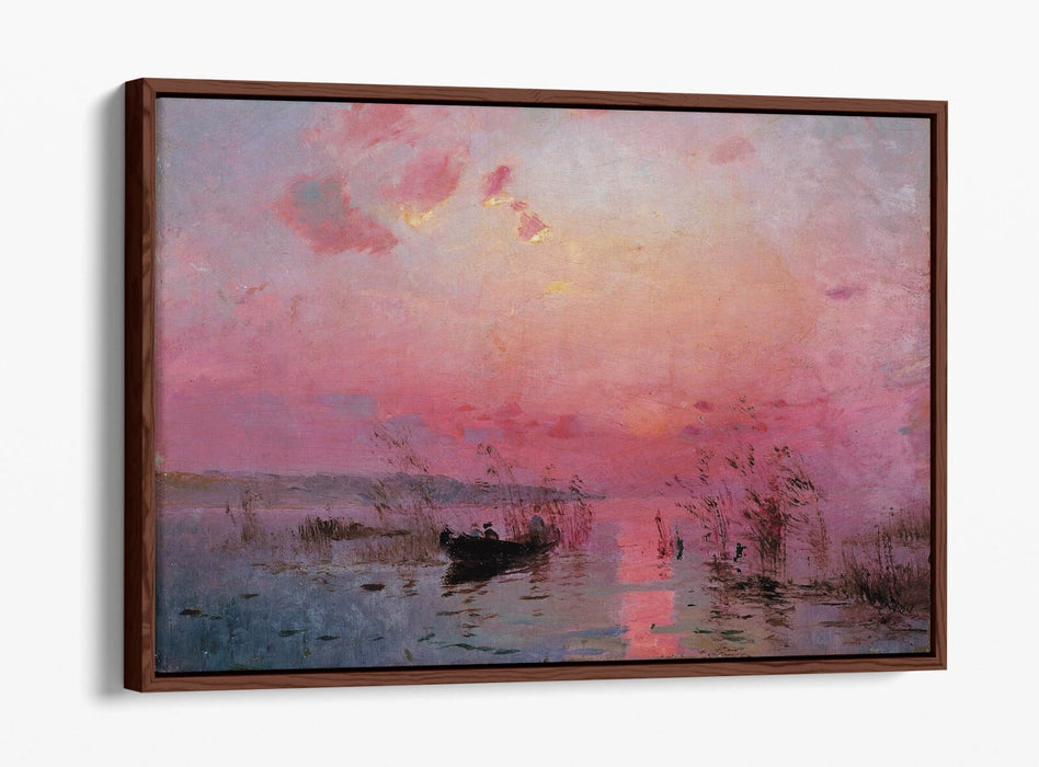 SERHII VASYLKIVSKY, SUNSET OVER THE LAKE -FLOAT EFFECT CANVAS WALL ART PRINT