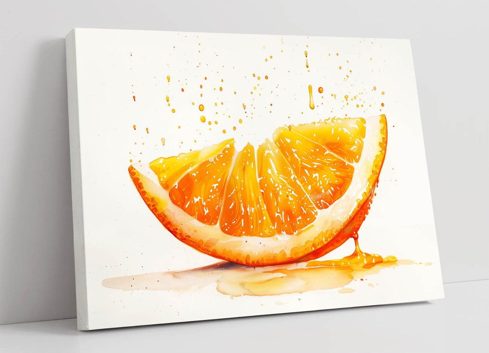 Orange Slice Canvas Art - Vibrant Juicy Orange Print | Contemporary Wall Decor