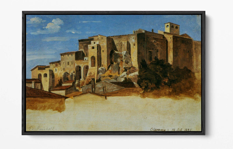 Float Effect Canvas Art - Handmade Houses In Olevano Print on 30mm Deep Frame