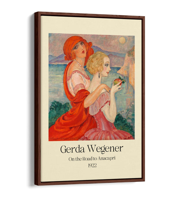 Float Effect Canvas Art - Gerda Wegener Road To Anacapri Poster With Premium Varnish Finish