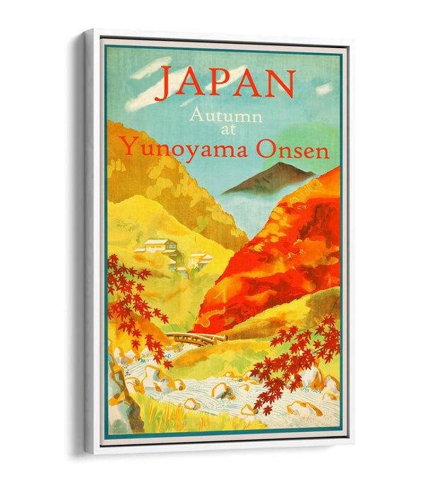 Vintage Japan Travel Poster - Retro Canvas Art With Float Effect Frame & Vibrant Color Print