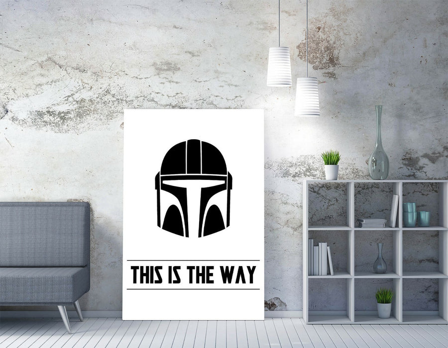 THE MANDALORIAN STAR WARS STYLE QUOTE -CANVAS WALL ART PRINT ARTWORK FRAME