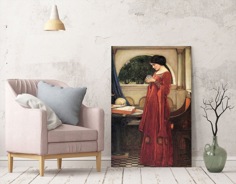 Canvas Wall Art - John William Waterhouse The Crystal Ball Print | Handmade Artwork