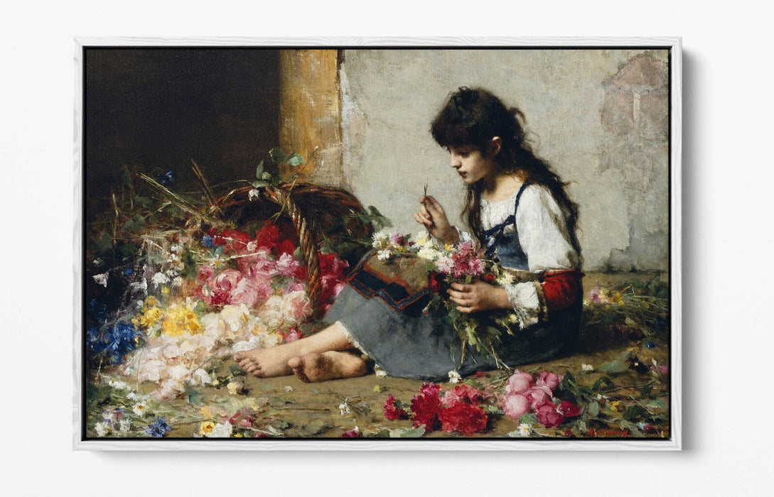 Canvas Wall Art Print - Flower Girl Float Effect on Handmade MDF Frame