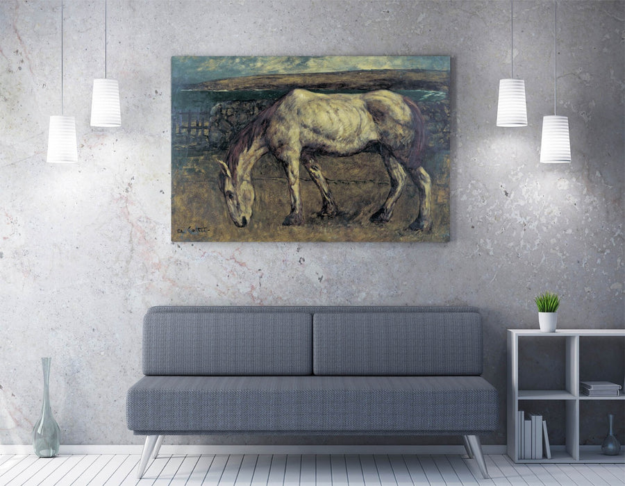 Canvas Wall Art – Charles Cottet Old Horse Painting | Handmade Ready to Hang Print