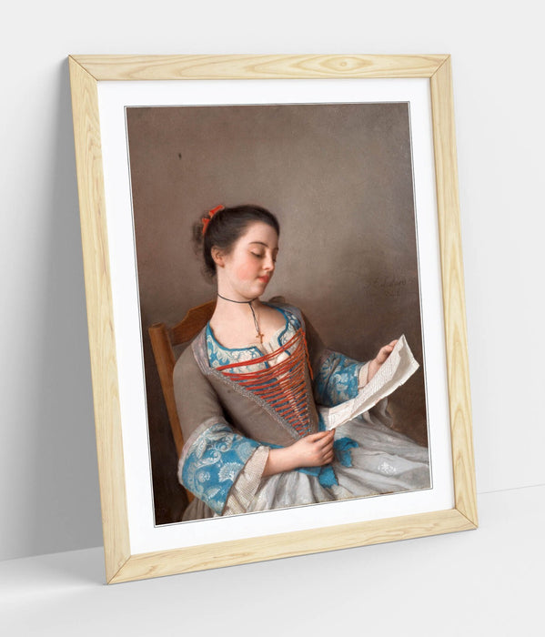 Framed Wall Art - Jean-Etienne Liotard Girl Reading Painting | Handmade UK Art