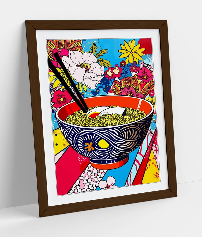Ramen Wall Art - Framed Poster Print | Multi Color Kitchen & Bedroom Decor