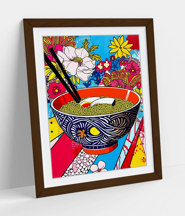 Ramen Wall Art - Framed Poster Print | Multi Color Kitchen & Bedroom Decor