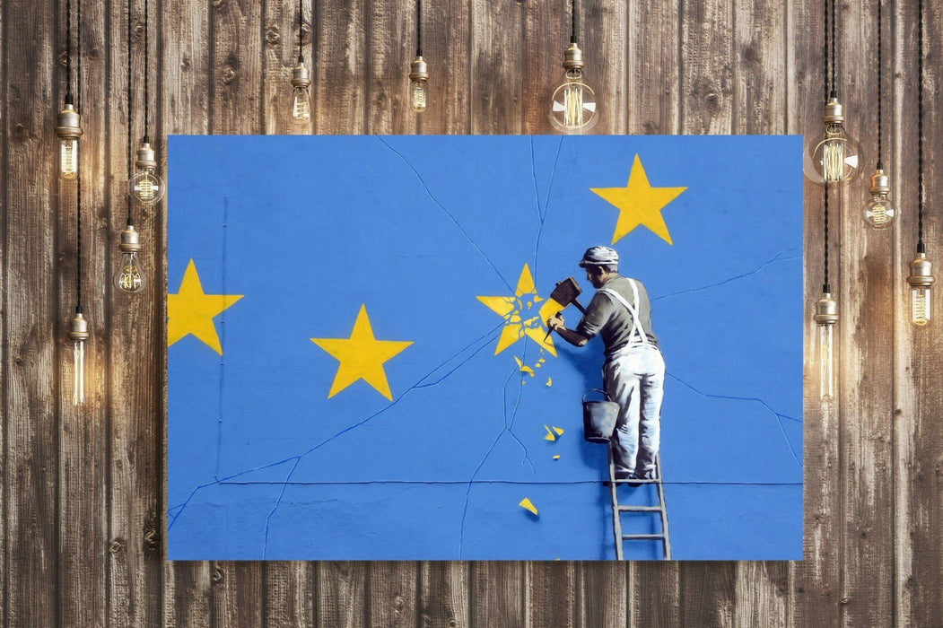 BANKSY - EUROPE BREXIT -  CANVAS STREET WALL ART PRINT ARTWORK
