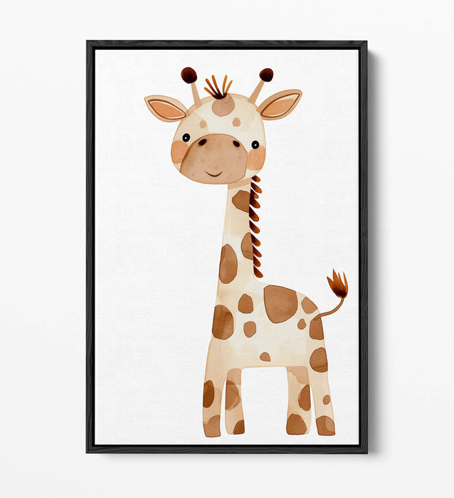 Giraffe Canvas Art - Kids Bedroom Decor With Float Effect Canvas Print