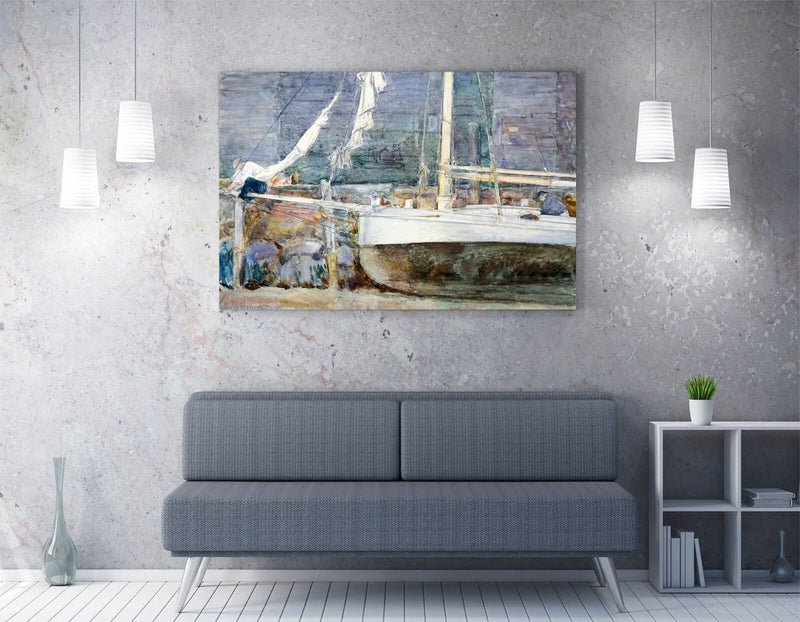 Canvas Wall Art – Childe Hassam Drydock Gloucester Print on Archival Grade Canvas