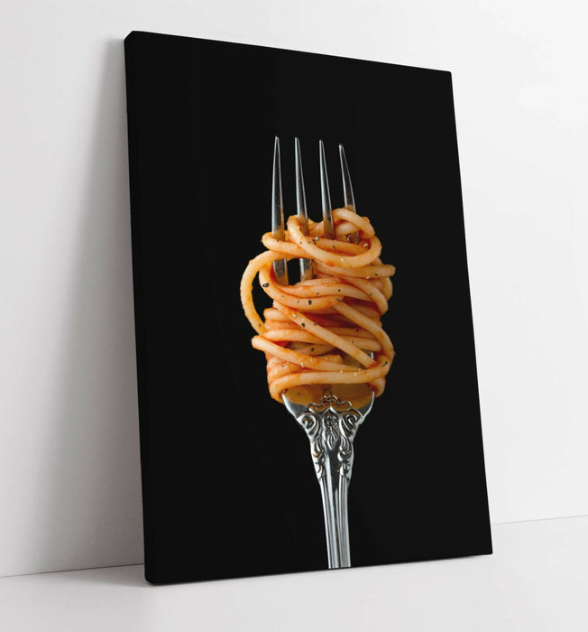 Kitchen Canvas Art – Spaghetti Fork Cooking Wall Artwork | Premium Canvas Print