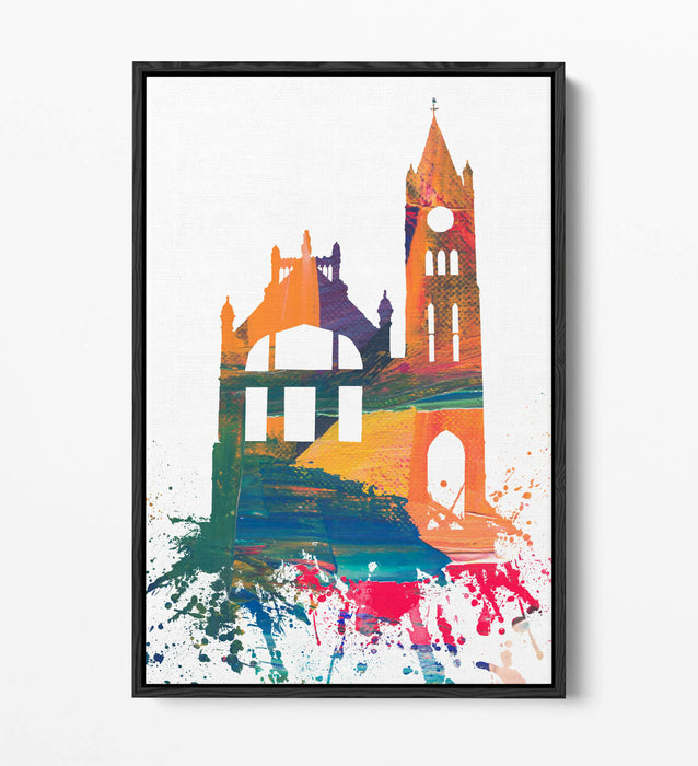 DERRY CITY GUILDHALL SPLASH ART, DERRY GIRLS -FLOAT EFFECT CANVAS ART PRINT