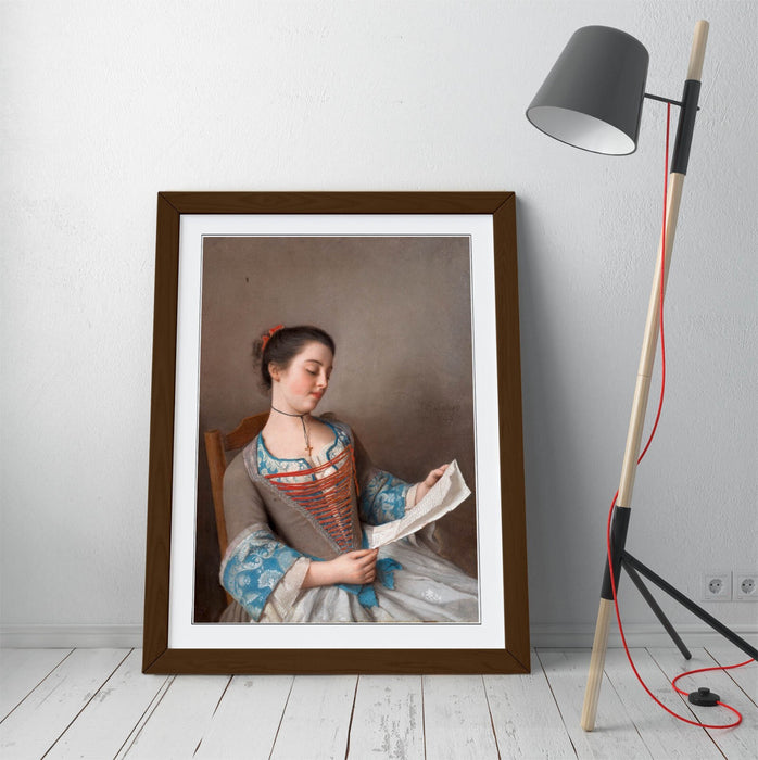 Framed Wall Art - Jean-Etienne Liotard Girl Reading Painting | Handmade UK Art