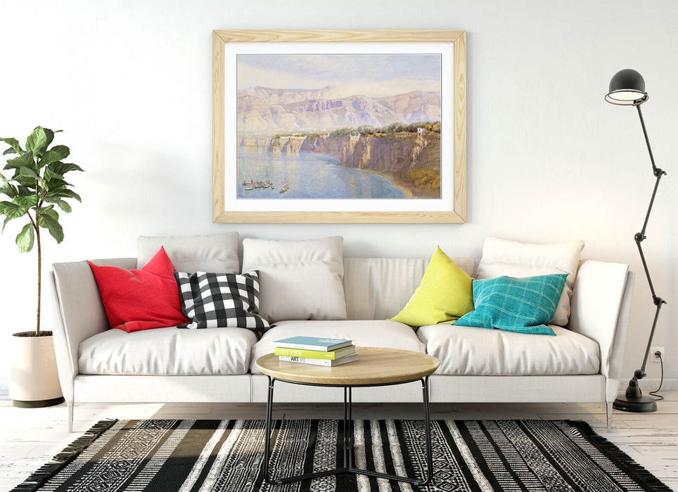 Framed Wall Art - John Brett Painting Near Sorrento | Handmade UK Woodgrain Frame