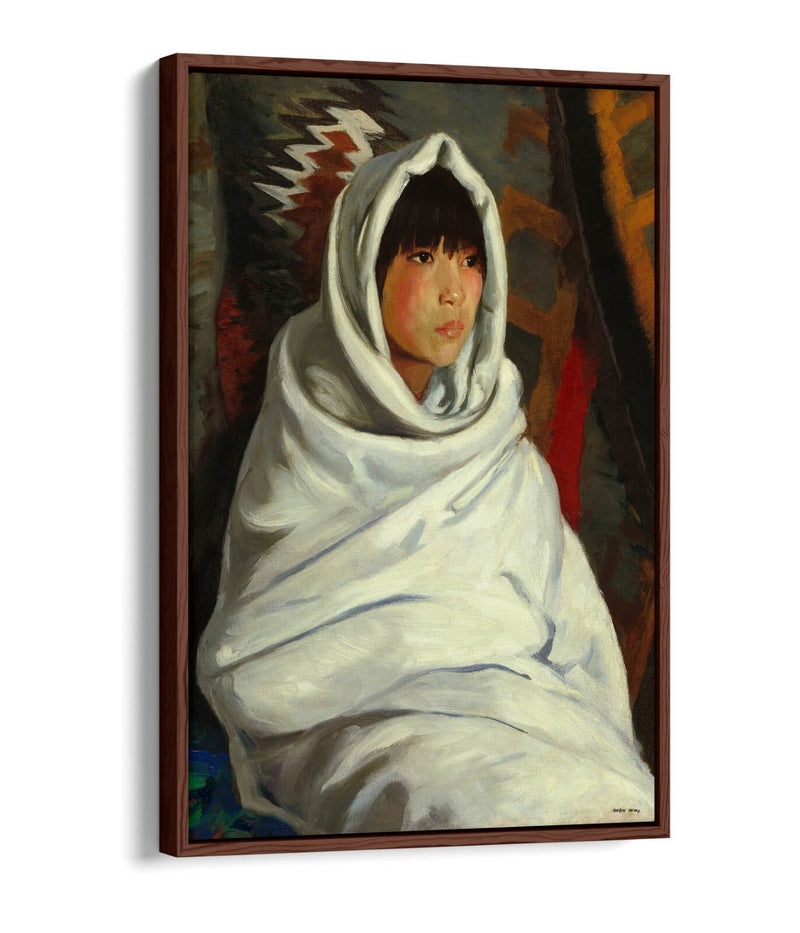 Canvas Wall Art Print - Girl in White Blanket | Handmade Float Effect Canvas