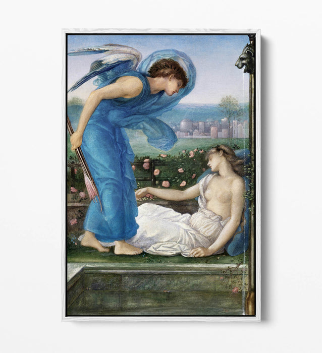 Float Effect Canvas Art - Cupid & Psyche by Burne-Jones | Handmade UK 30mm Deep Frame