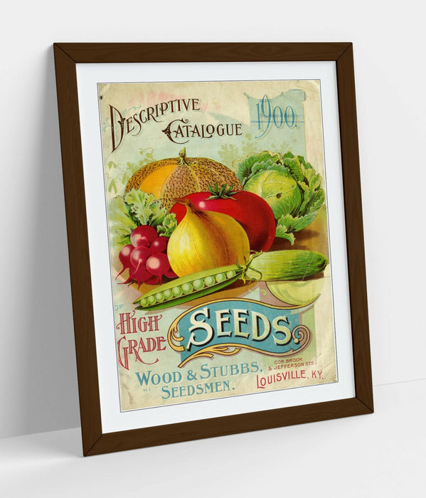 QUIRKY VINTAGE SEEDS ADVERTISEMENT ART POSTER -FRAMED WALL ART PICTURE PRINT