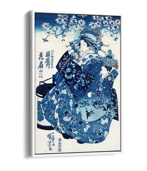 Japanese Canvas Wall Art – Utagawa Kuniyoshi Japanese Woman Print | Float Effect Canvas
