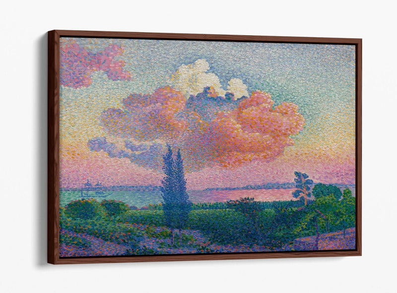 Float Effect Canvas Art - Pink Cloud Artwork on Handmade MDF Frame Canvas Print