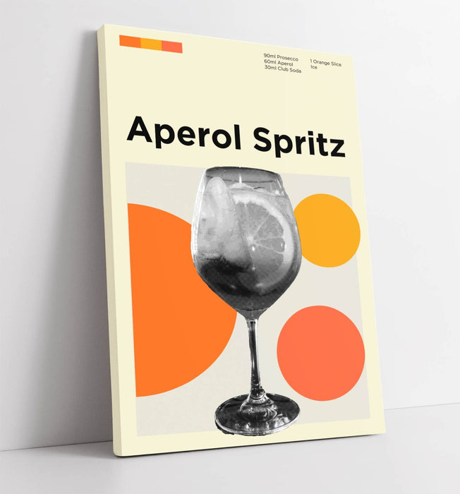 Aperol Spritz Poster - Funky Home Decor Canvas Wall Art With Premium Varnish Finish