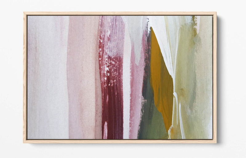 Canvas Wall Art – Abstract Paint Stroke Print | Float Effect Frame, Handmade UK Art