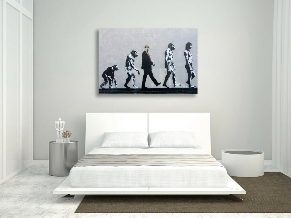 BANKSY DONALD TRUMP EVOLUTION CANVAS WALL ART PICTURE PRINT ARTWORK GRAFFITI NEW