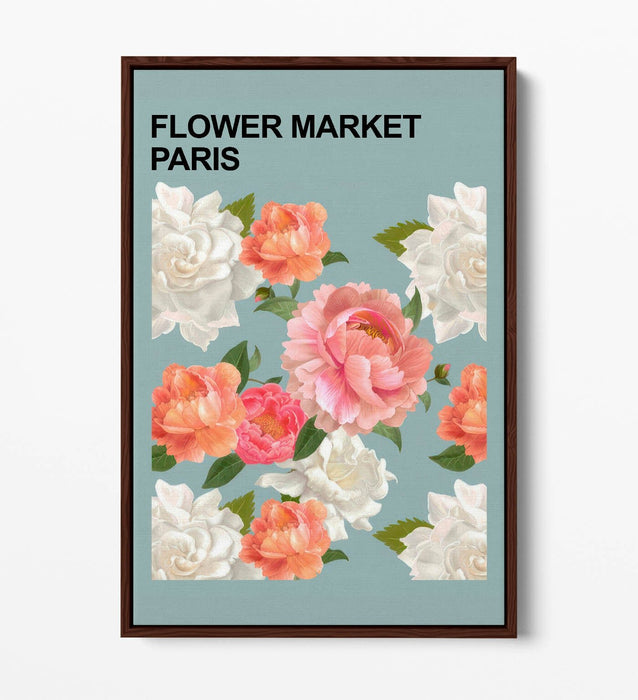 Floral Canvas Art - Flower Market Print | Contemporary Paris Floral Wall Decor