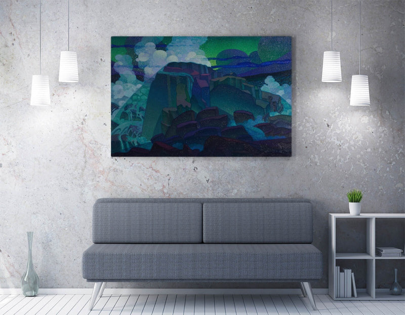 Canvas Wall Art Rock At Sea | Archival Grade Handmade Canvas Print With MDF Frame