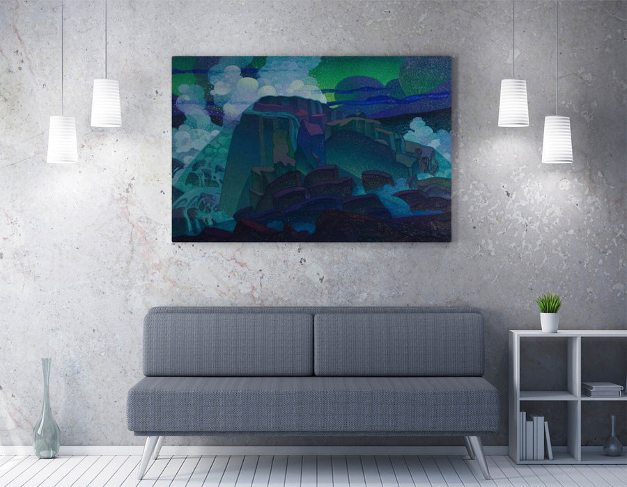 RAYMOND JONSON, ROCK AT SEA -CANVAS WALL ARTWORK PICTURE PRINT
