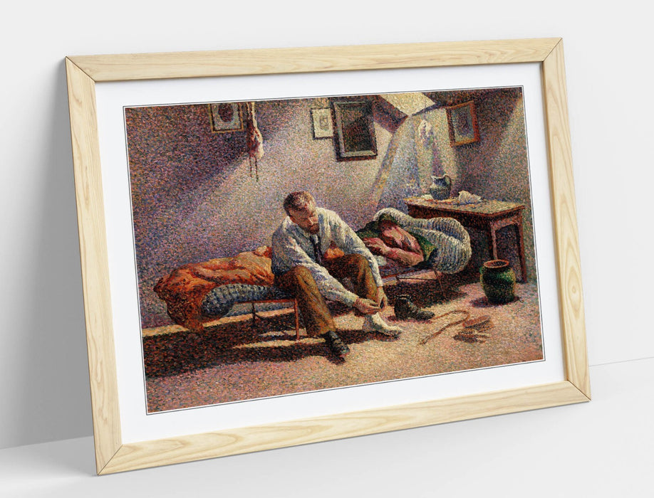 Framed Wall Art - Maximillien Luce Morning Interior Print | Handmade Wood Grain Frame