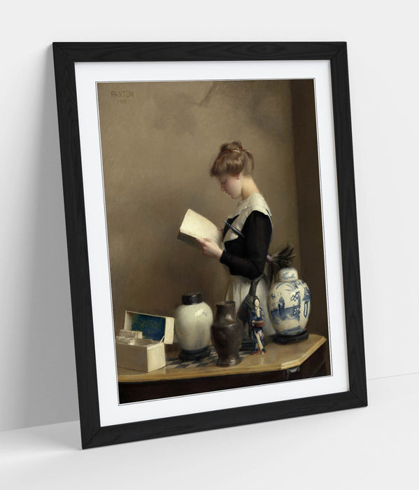Framed Wall Art - William McGregor Paxton The House Maid Painting Print | Handmade UK Woodgrain Frame