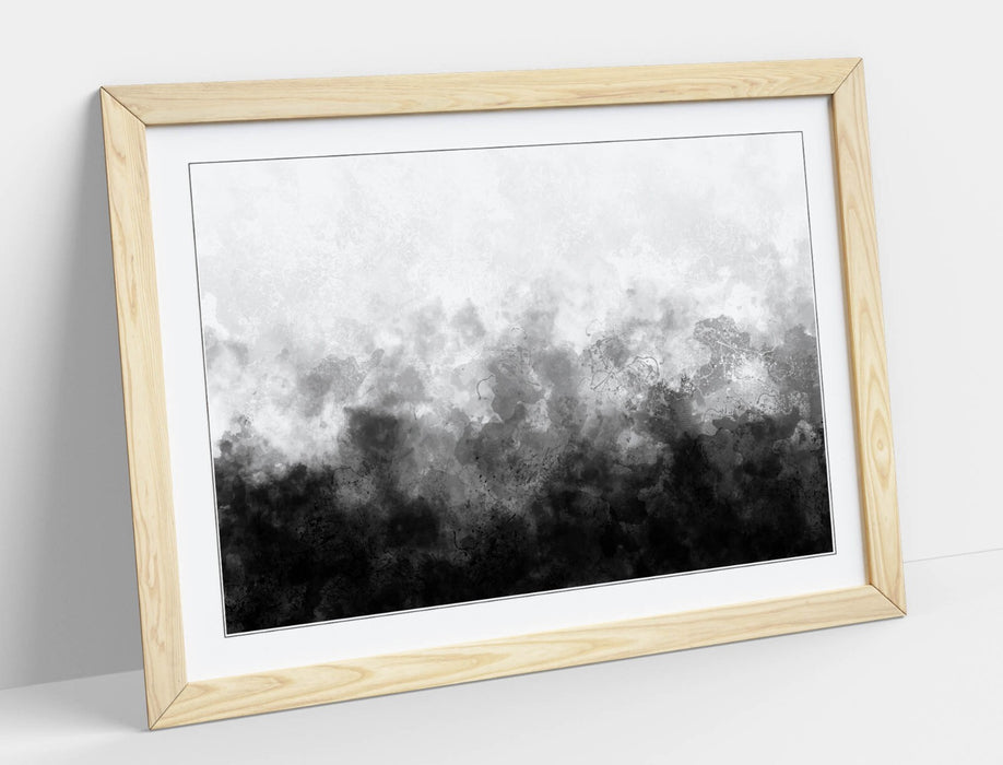 Framed Art Poster – Abstract Black and White Sketch on Matte Paper Print