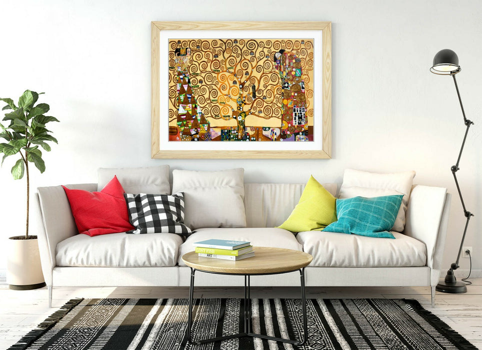 GUSTAV KLIMT, THE TREE OF LIFE -ART FRAMED POSTER PICTURE PRINT ARTWORK- ORANGE