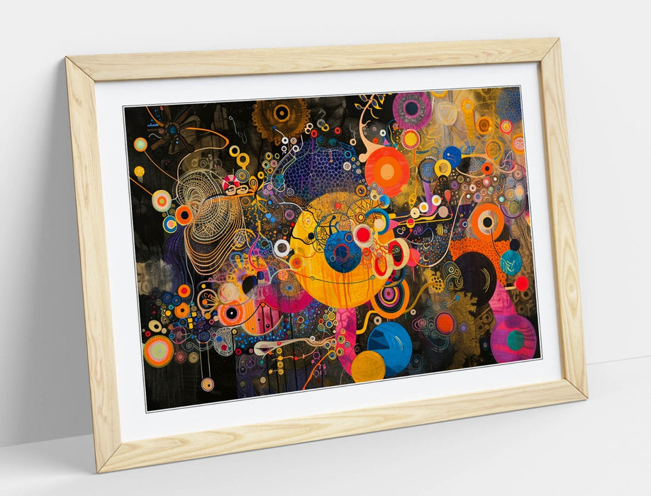 Framed Wall Art – Abstract Multi Colour Poster Print | Contemporary Home Decor