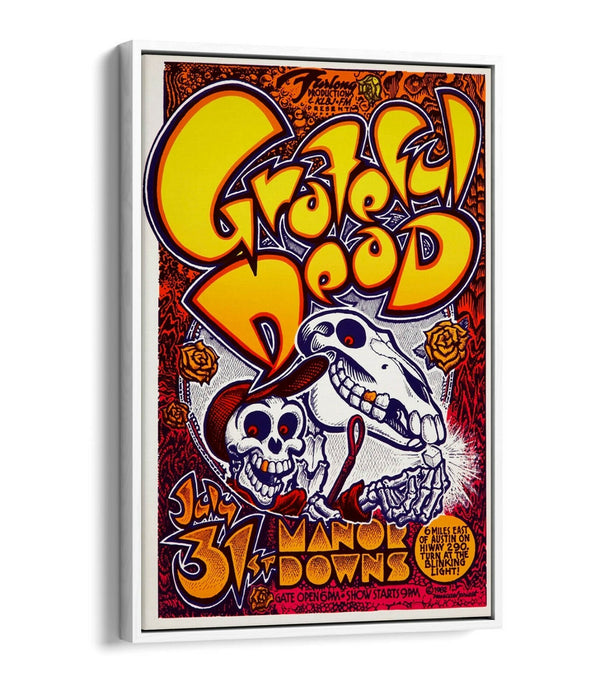 PSYCHEDLIC VINTAGE GRATEFUL DEAD POSTER -FLOAT EFFECT CANVAS WALL ART PRINT