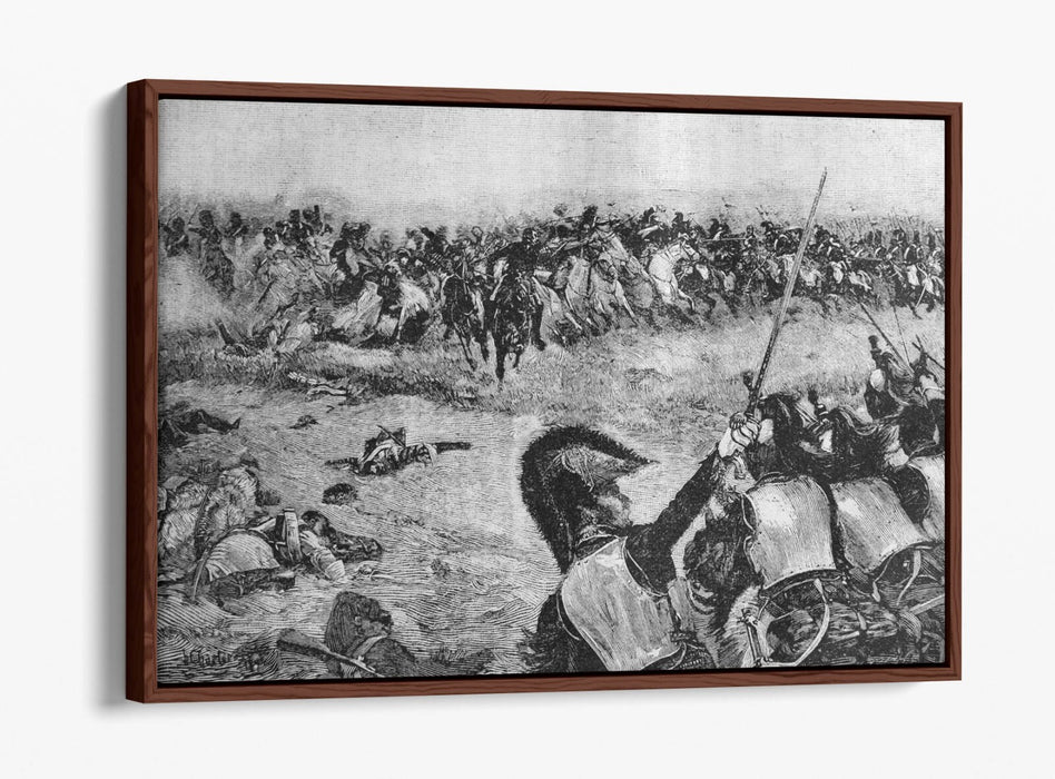 Canvas Wall Art - Battle Of Waterloo Print | UK Handmade Float Effect Frame