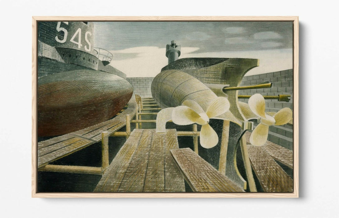 Canvas Wall Art – Submarines in Dock Print | Float Effect Canvas With Premium Frame