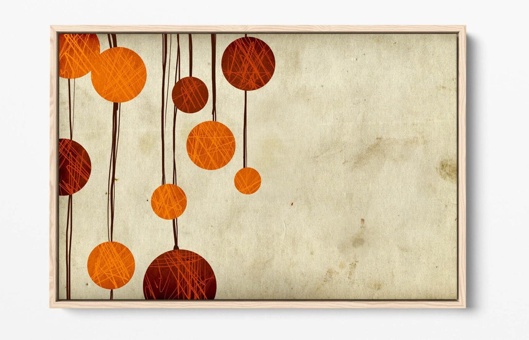 Canvas Wall Art - Red Orange Abstract Shapes | Float Effect, Premium Varnish Finish