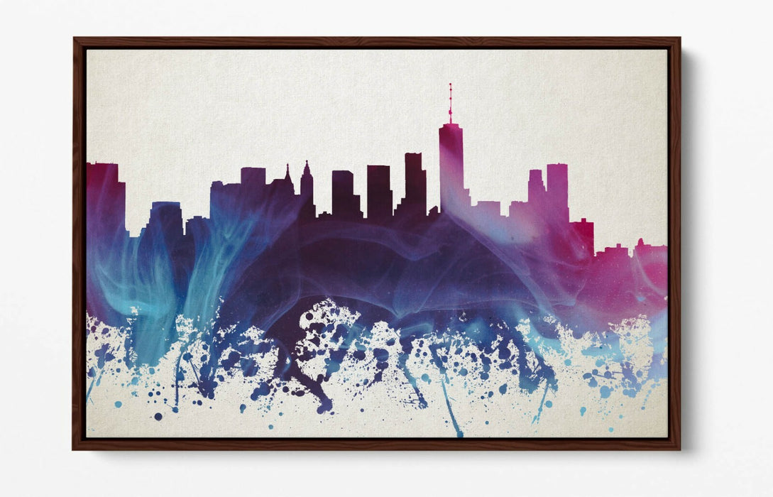 New York City Canvas - Splash Effect Print | Modern Wall Decor On Deep Frame