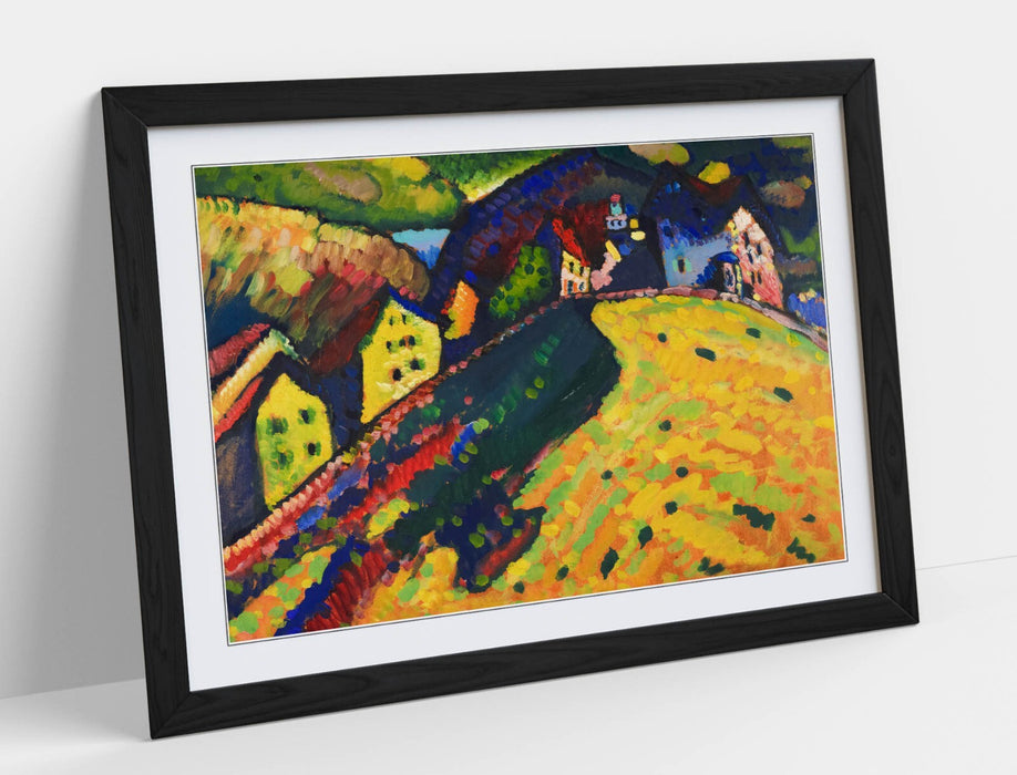 Framed Wall Art - Kandinsky Houses at Murnau Poster | Handmade UK Woodgrain Frame