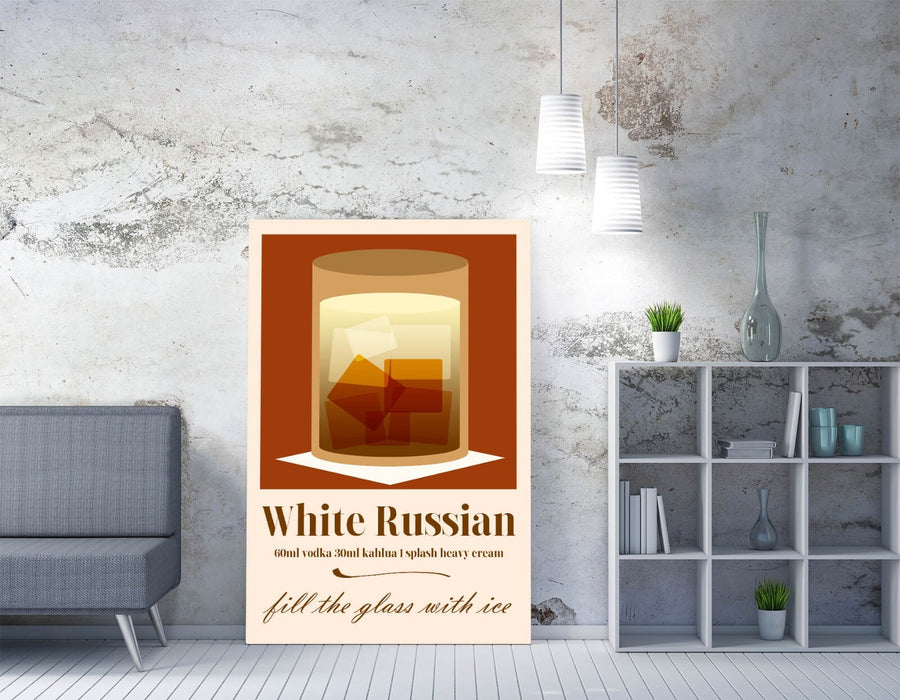 White Russian Poster - Premium Canvas Wall Art | Cocktail Drink Print Decor