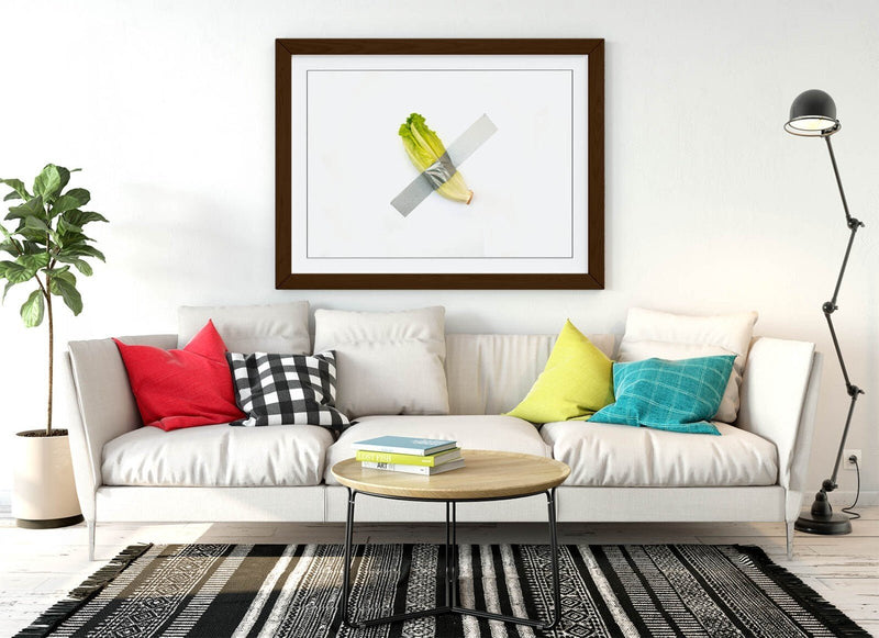 Framed Art Poster - Modern Kitchen Decor Wall Art Prints With Woodgrain Frame
