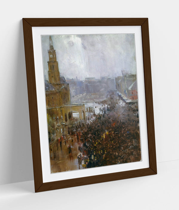 Framed Wall Art Featuring Arthur Streeton Fireman's Funeral Print - UK Made