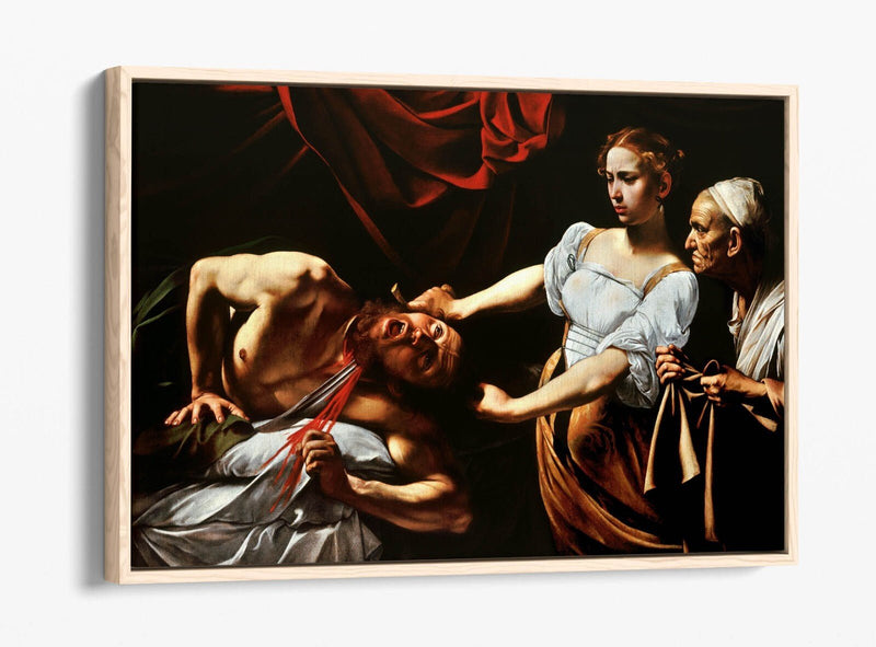 Canvas Wall Art Print - Caravaggio Judith Beheading Holofernes | Float Effect, Premium Frame