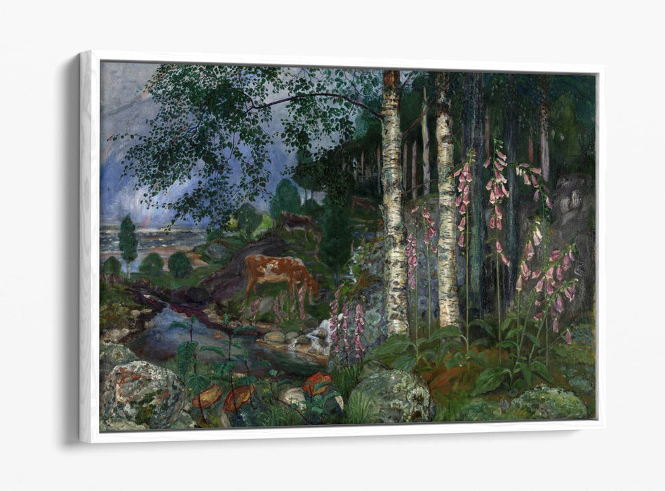 NIKOLAI ASTRUP, FOXGLOVES -FLOAT EFFECT CANVAS WALL ART PRINT