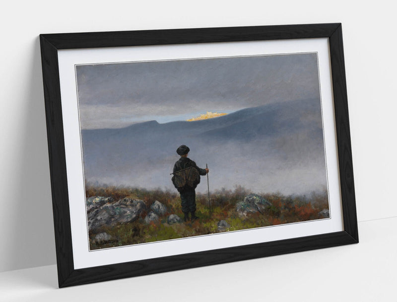 Framed Wall Art - Theodor Kittelsen Soria Moria Palace Poster Print, Ready to Hang