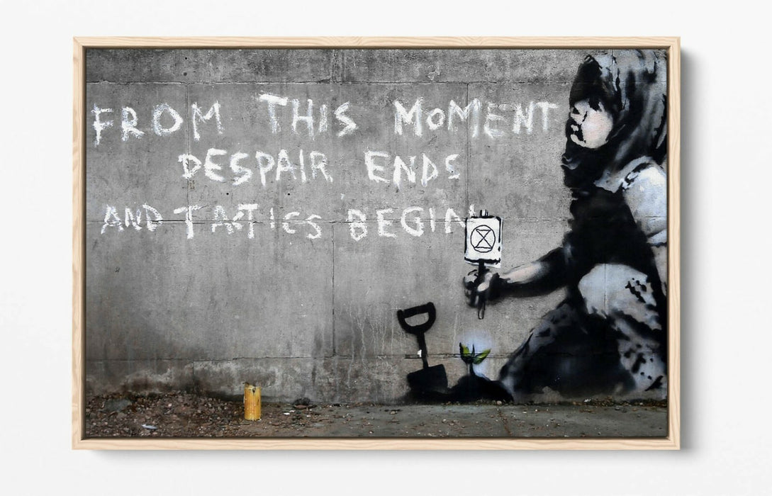 BANKSY EXTINCTION REBELLION STREET ART -FLOAT EFFECT CANVAS WALL ART PIC PRINT-