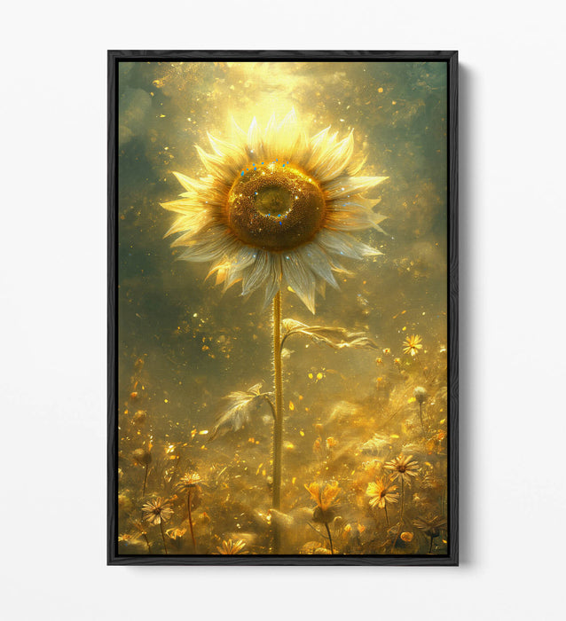 Float Effect Canvas Art – Sunflower Underwater Wall Decor With Premium Varnish Finish