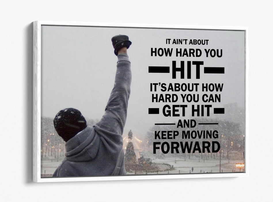 Float Effect Canvas Art – Rocky Steps Motivational Quote On Premium MDF Frame